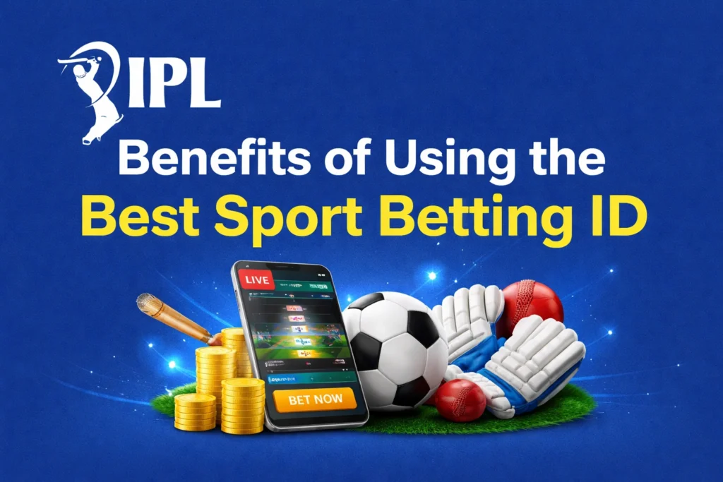 Benefits of best sport betting ID with IPL 2026 logo showing secure betting and fast withdrawals