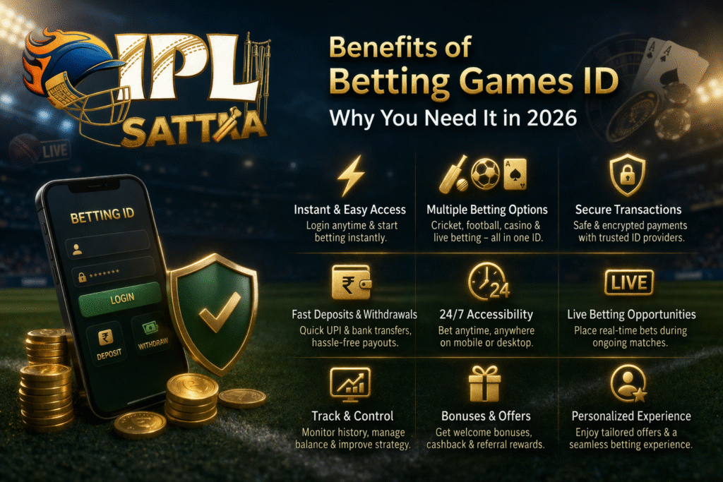 Benefits of Betting Games ID with IPL Satta logo – secure online betting ID India fast withdrawal
